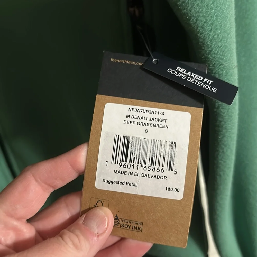 THE NORTH FACE MEN’S LIMITED EDITION GREEN GRASS DENALI JACKET: NEW WITH TAGS: S